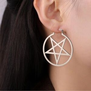 NWOP Pentagram Hoop Earrings